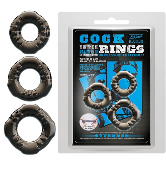 BAILE - YVONNE Cock Rings (Full Set 3 Pieces)